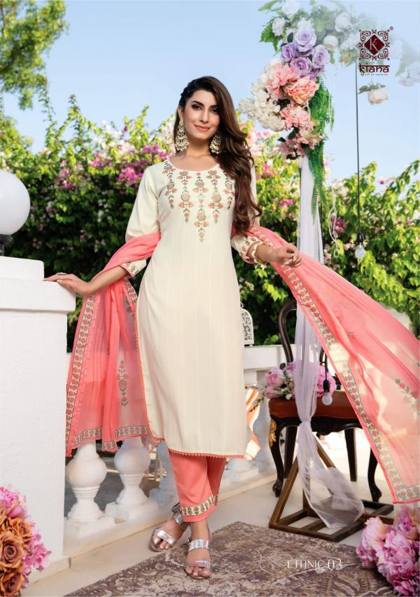 Kiana Ethnic city Viscose Embroidery Designer Readymade Suit